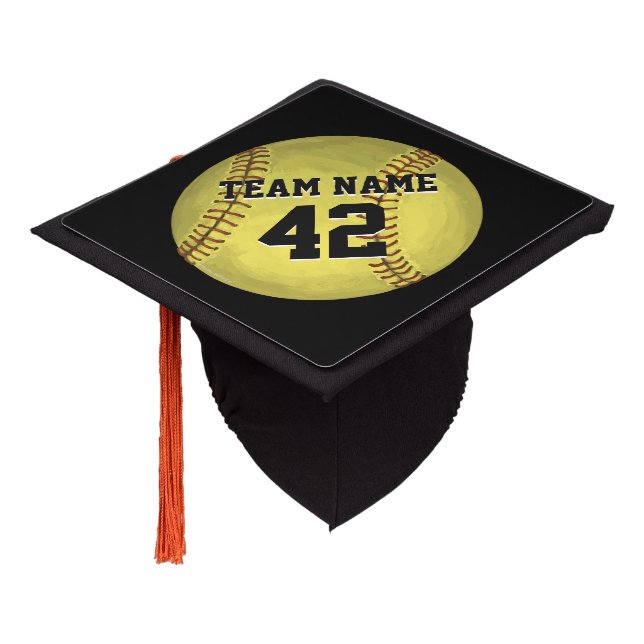 Personal Softball Art Graduation Cap Topper (Angled)