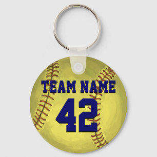 Personal Softball Art Keychain