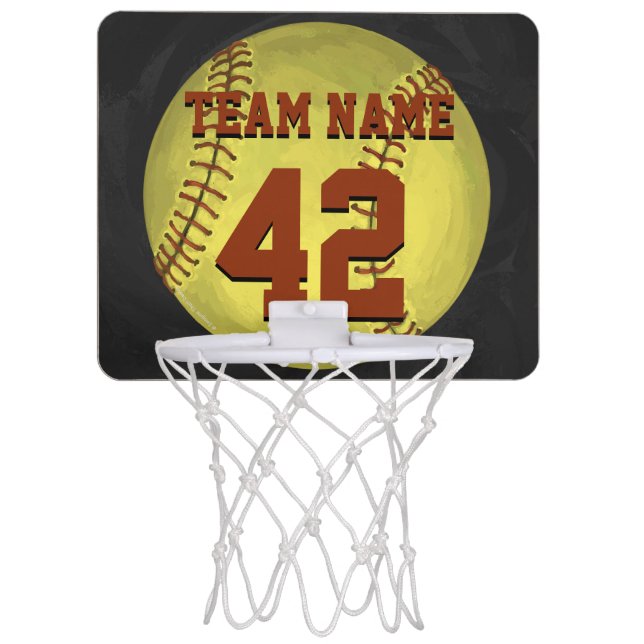 Personal Softball Art Mini Basketball Hoop (Front)