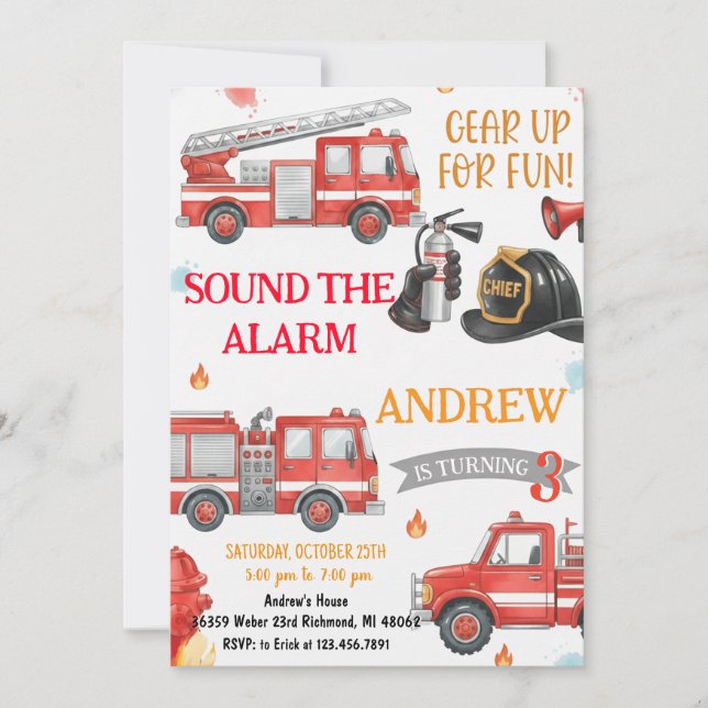 Personal Sound The Alarm Birthday Invitation (Front)