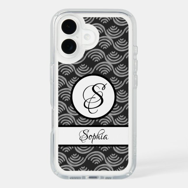 PERSONAL SPECK IPHONE CASE BLACK WAVE DESIGN (Front)