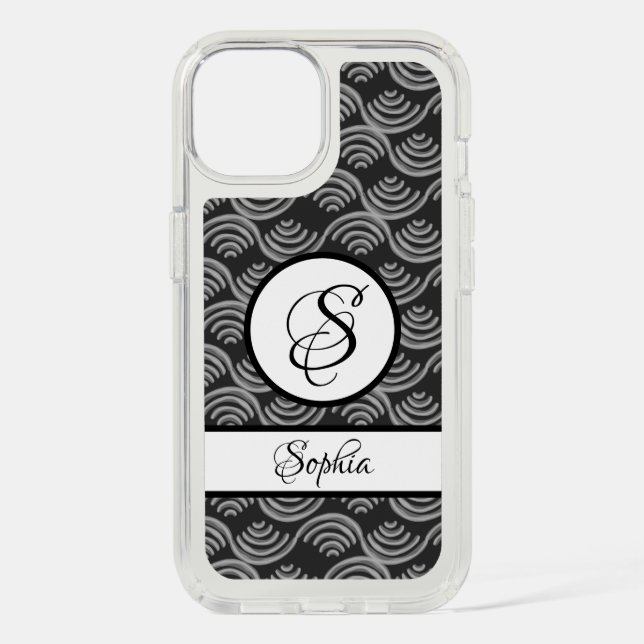 PERSONAL SPECK IPHONE CASE BLACK WAVE DESIGN (Front)