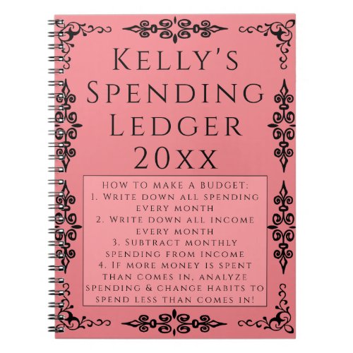 Personal Spending Ledger Elegant Budget Notebook