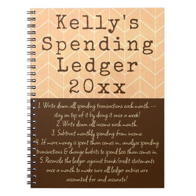 Personal Spending Ledger Yearly Bookkeeping Notebo Notebook (Front)