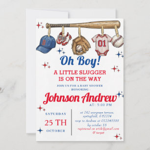 Personal Sport Baseball Baby Shower Invitation