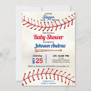 Personal Sport Baseball Baby Shower little slugger Invitation