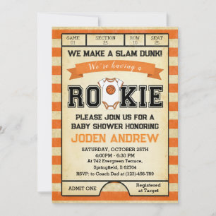 Personal Sport Basketball Baby Shower Invitation