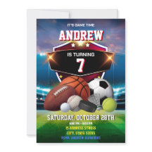 Personal Sport Birthday Printable Invitation