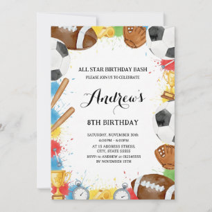 Personal Sports Birthday For kid Invitation 