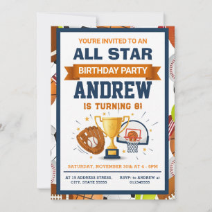 Personal Sports Birthday For kid Invitation 