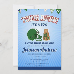 Personal Sports Football Baby Shower Invitation