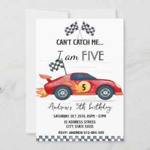 Personal Sports race car invitation