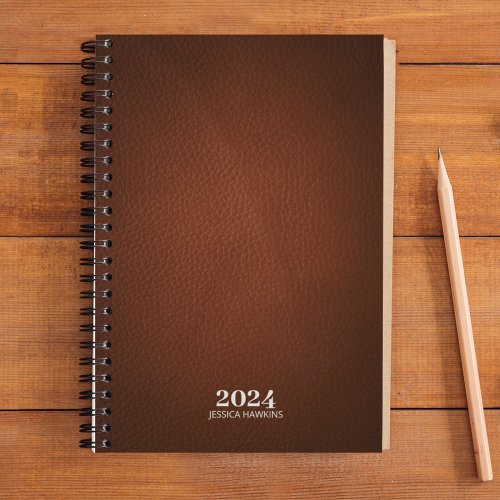 Personal Stationery  Brown Leather 202x Weekly Planner