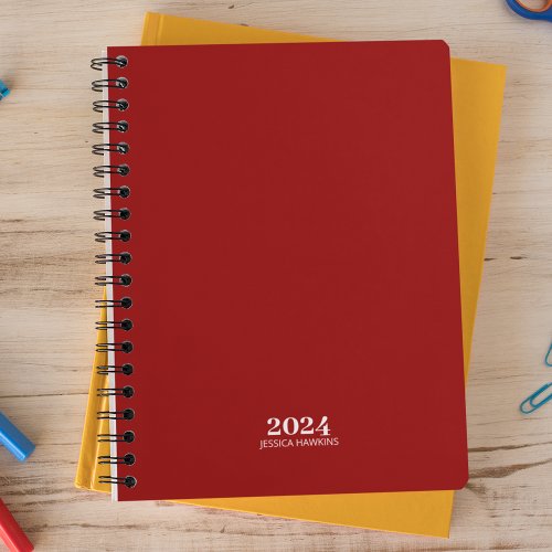 Personal Stationery  Crimson Red 2024 Weekly Planner