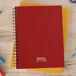 Personal Stationery • Crimson Red Weekly Planner<br><div class="desc">Simple personal stationery. Crimson red annual planner. 12 month planner with monthly overviews and weekly planning sheets. Contact for assistance in personalizing.</div>