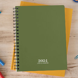 Personal Stationery • Dark Olive Green 2024 Weekly Planner