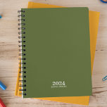 Personal Stationery • Dark Olive Green Weekly Planner<br><div class="desc">Simple personal stationery annual planner. 12 month planner with monthly overviews and weekly planning sheets. Contact for assistance in personalizing.</div>