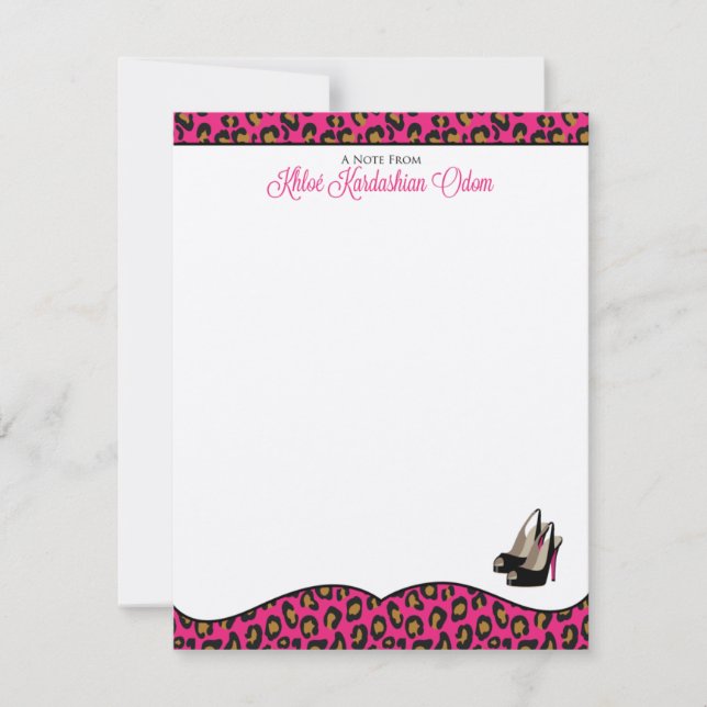 Personal Stationery for Khloe Kardashian Note Card (Front)