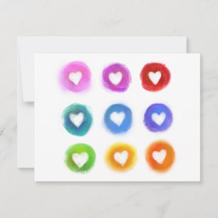 Personal Stationery: Rainbow Love hearts Note Card