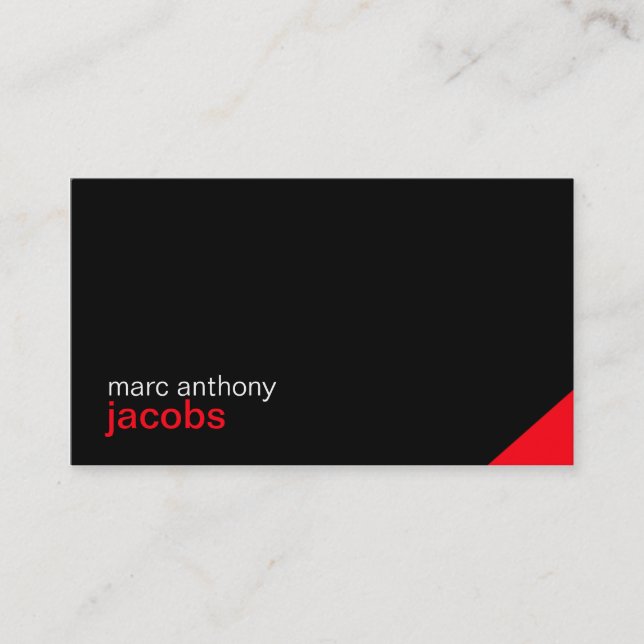 Personal Stylish Minimal Business Card 01 - Red (Front)