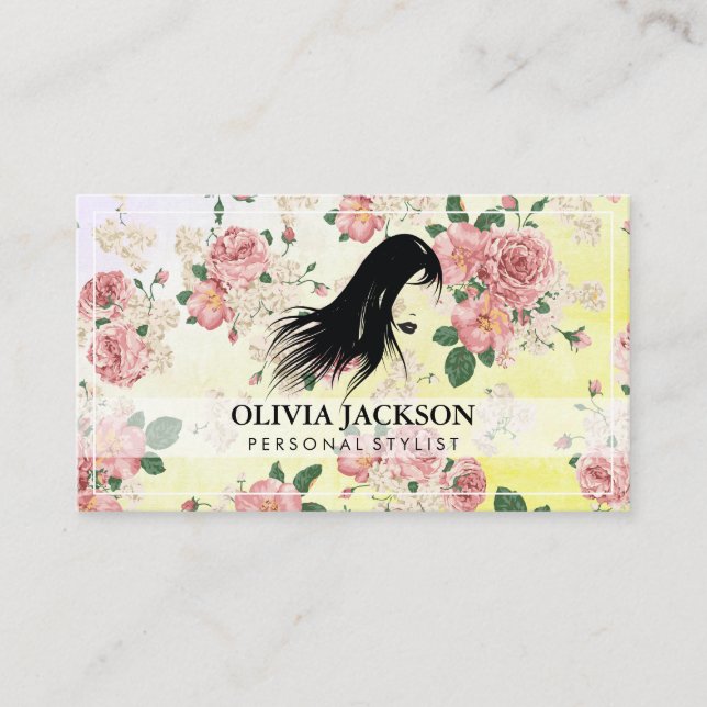 Personal Stylist Floral Pattern Business Card (Front)
