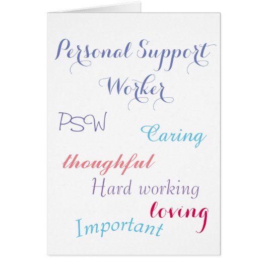Personal Support Worker PSW Cards (Front)