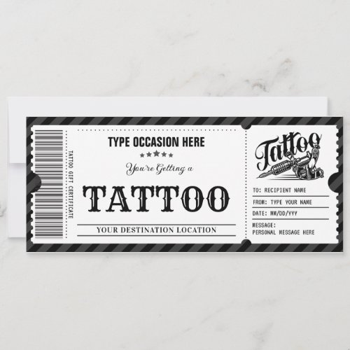Personal Tattoo Get Inked Gift Card Voucher