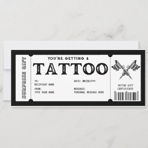 Personal Tattoo Gift Voucher Template