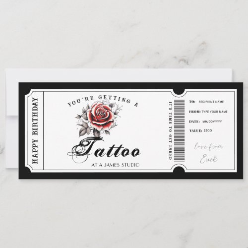 Personal Tattoo Gift Voucher Template