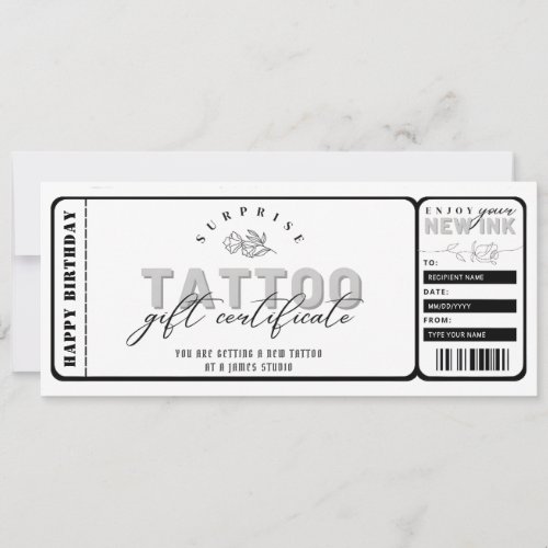 Personal Tattoo voucher template ticket