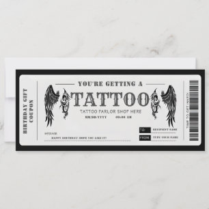 Personal Tattoo voucher ticket Invitation