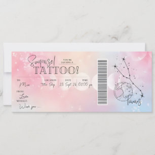 Personal Taurus Tattoo Birthday Gift Card Voucher
