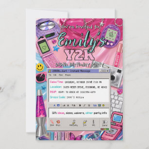 Personal Teen girl Y2K Birthday Invitation