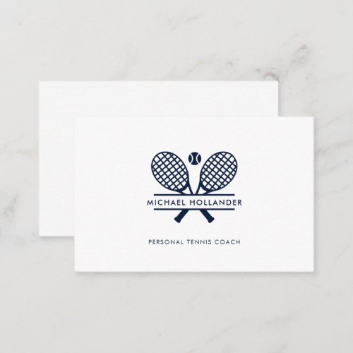 Personal Tennis Coach Minimalist Trainer Business Card