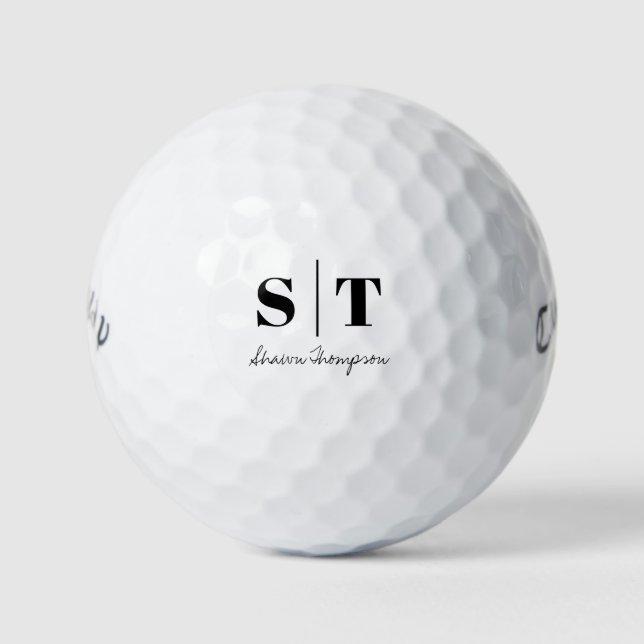 Personal Touch Customizable Initials & Name Gift  Golf Balls (Front)