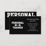 Personal Trainer Black and White Dumbell Training Business Card