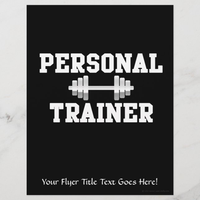 Personal Trainer Black and White Dumbell Training Flyer (Front)