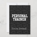 Personal Trainer Black Varsity Invitation