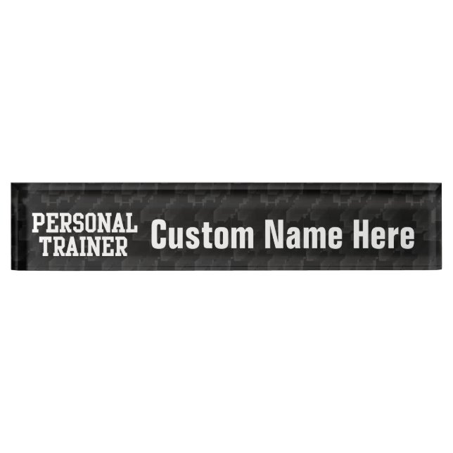 Personal Trainer Black Varsity Name Plate (Front)