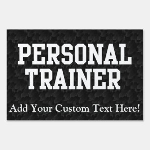 Personal Trainer Black Varsity Yard Sign