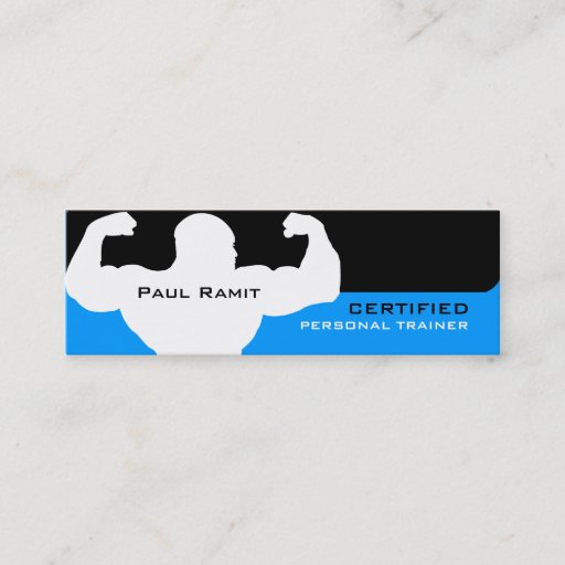 Customizable Personal Trainer Blue Black Business Card