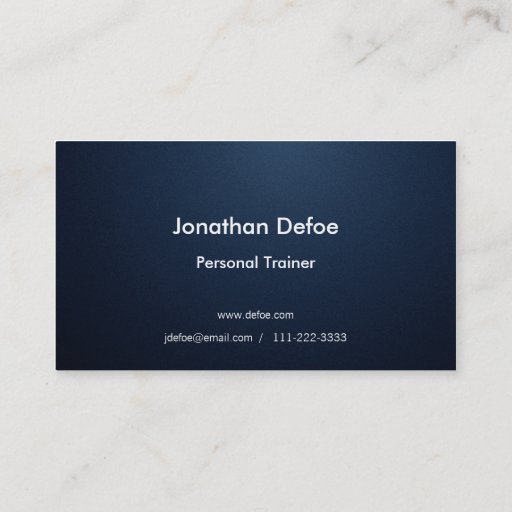 Customizable Personal Trainer Blue Business Card