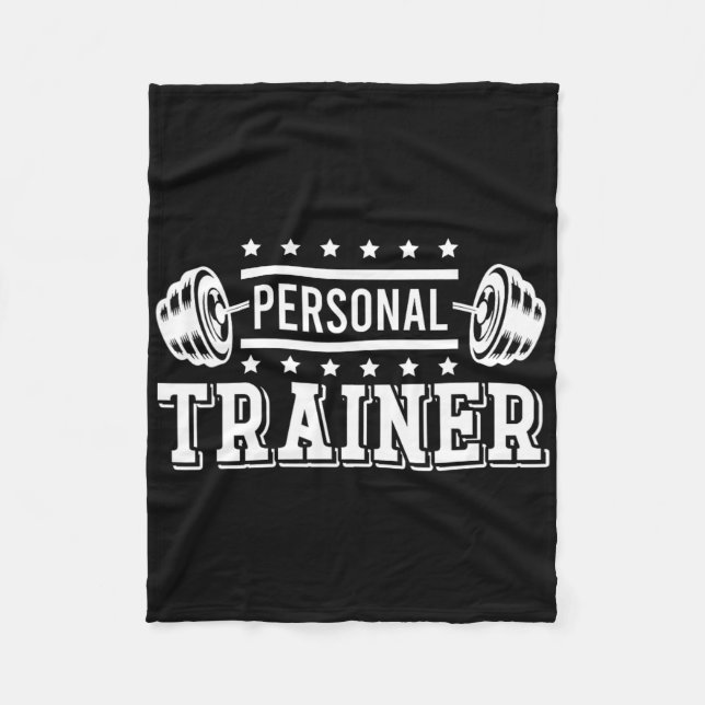 Personal Trainer Bodybuilding Fitness Instructor W Fleece Blanket (Front)
