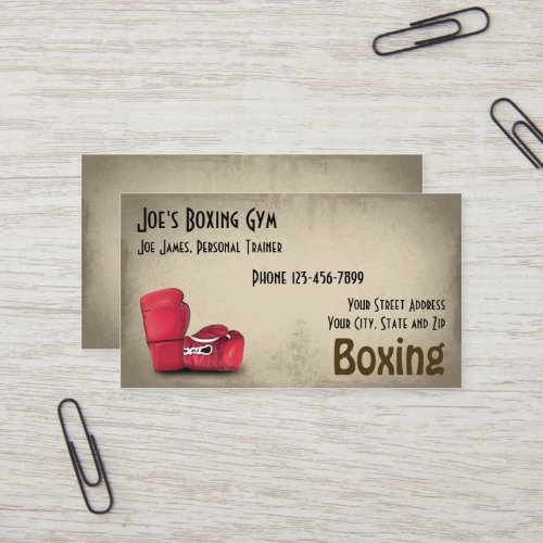 Personal Trainer Boxer Gym Business Card