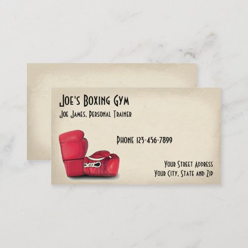 Personal Trainer Boxer Gym Business Card