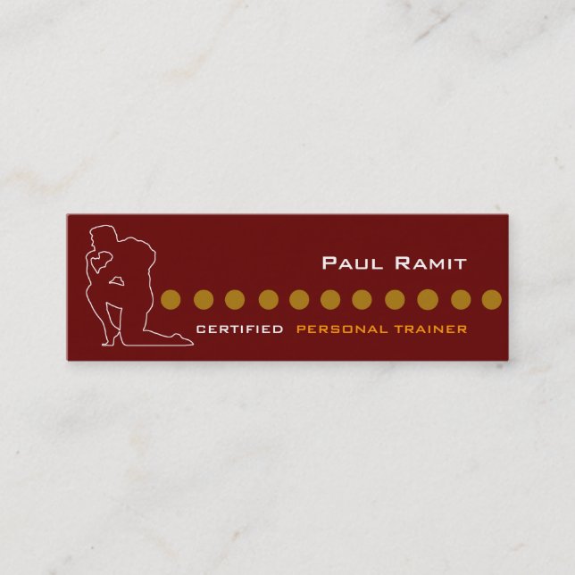 Personal Trainer Brown Dots Business Card (Front)