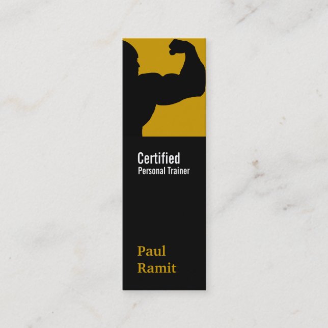 Personal Trainer Brown Vertical Business Card (Front)