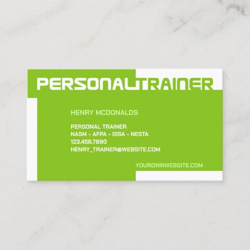 Personal Trainer Business Card