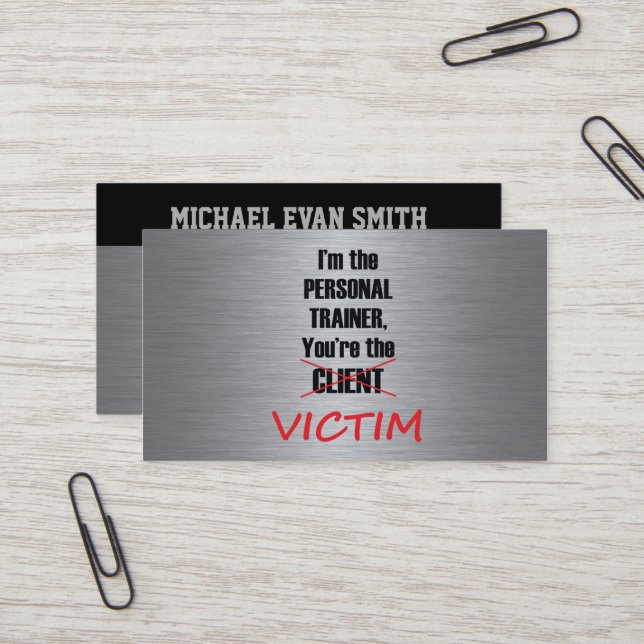 Personal Trainer Business Card (Front/Back In Situ)