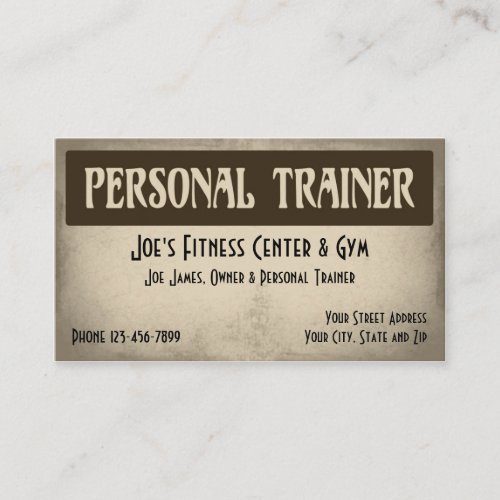 Personal Trainer Business Card